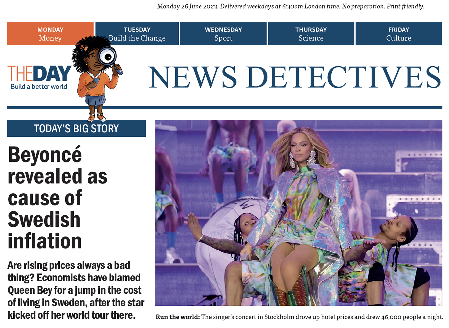 Beyoncé revealed as cause of Swedish inflation (Reading Level 3) - The Day
