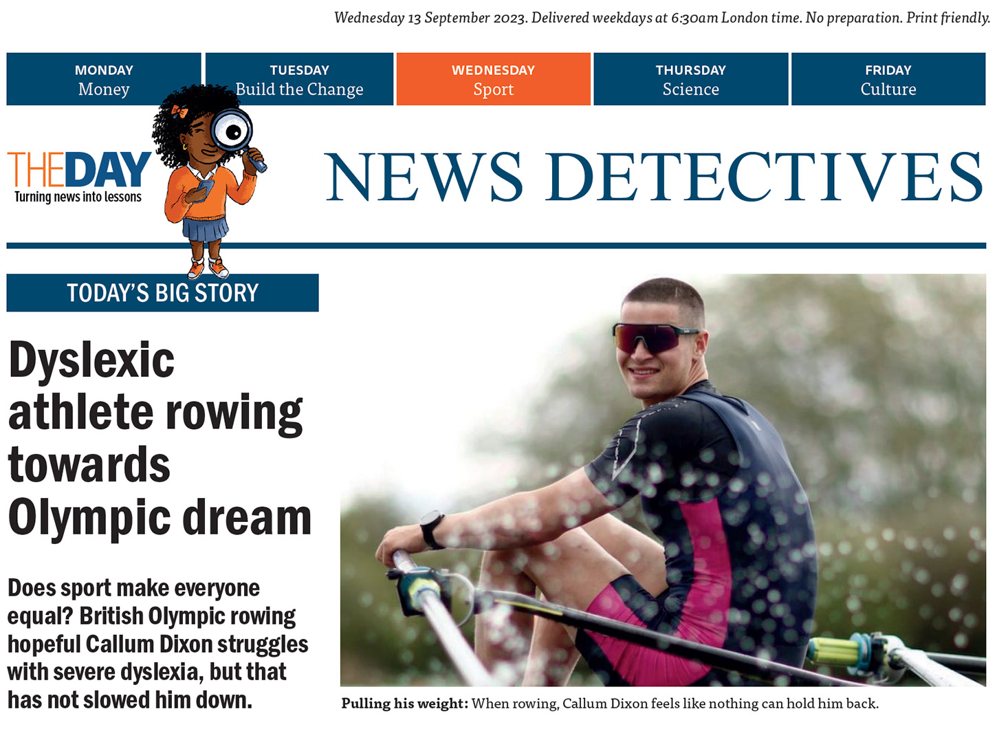 Dyslexic athlete rowing towards Olympic dream The Day